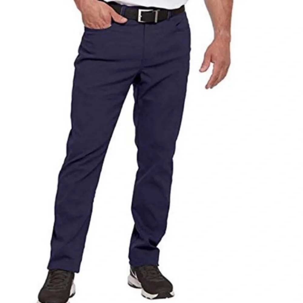 Bolle Mens Golf Pants Navy 34x32 Performance Polyester Five Pocket Flat Front